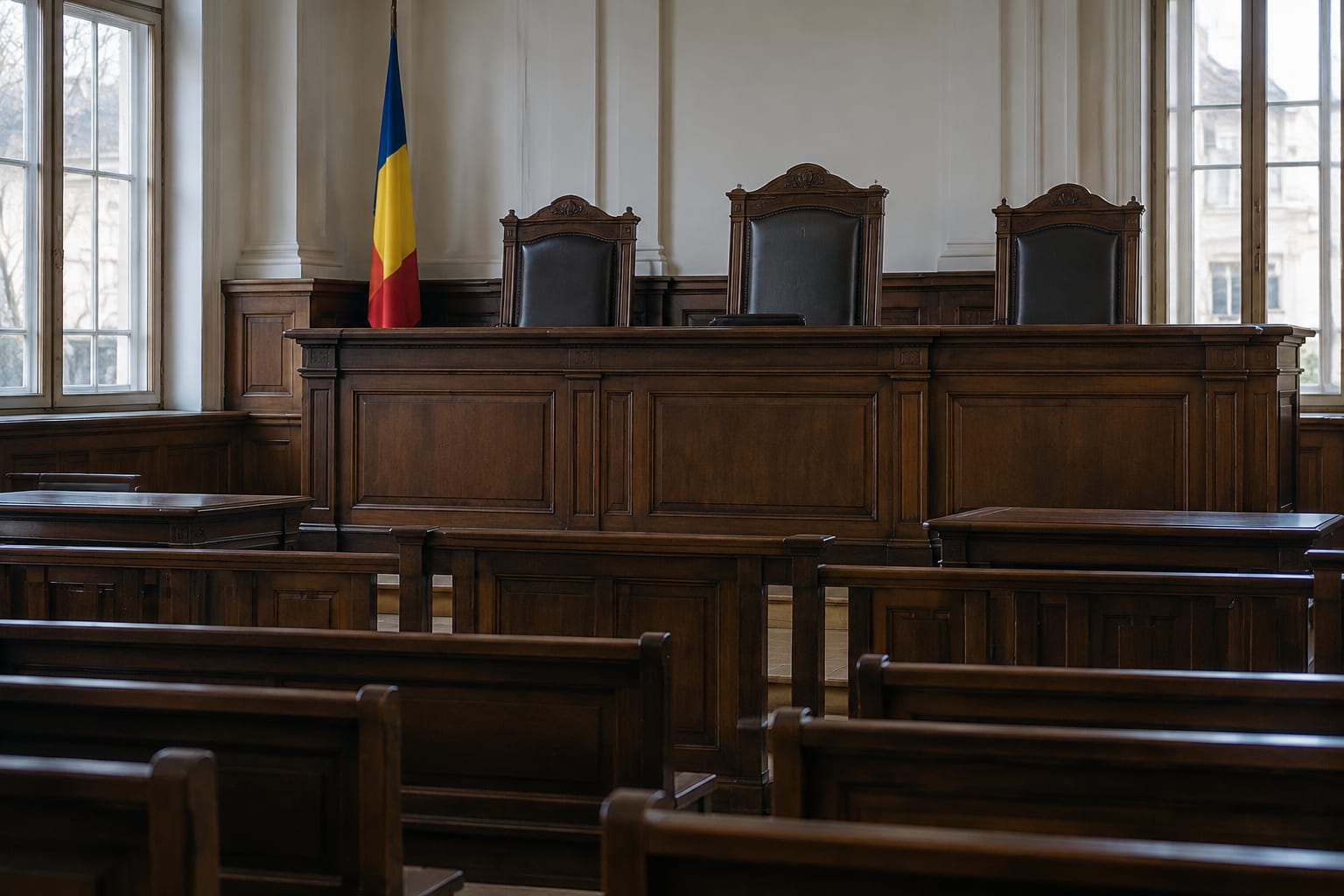 Sală de judecată sobră